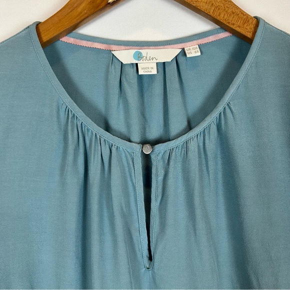 Boden Women's Blue Lightweight Phoebe Heritage Short Sleeve Blouse 6R - Picture 7 of 8